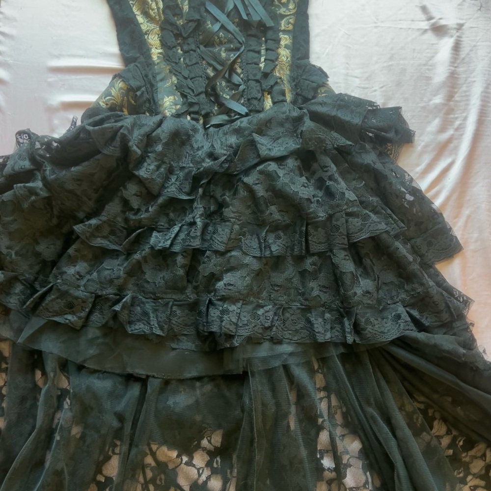 Elegant Black Lace Corset Dress